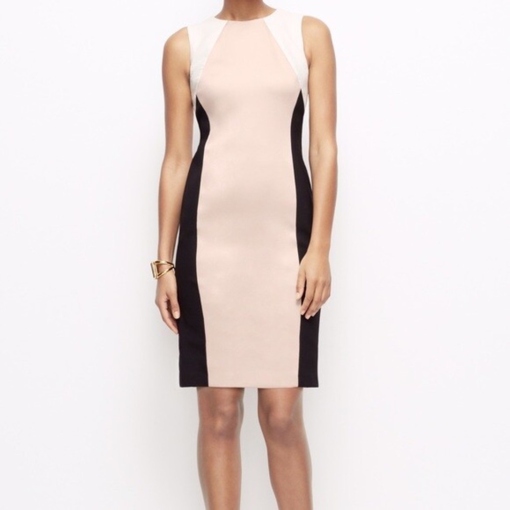 $159 Ann Taylor Midi Dress Colorblocks Business Casual Size 10P Women’s